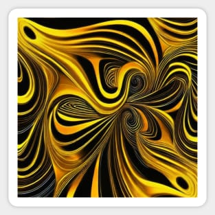 Abstract Black and Gold Swirls Sticker